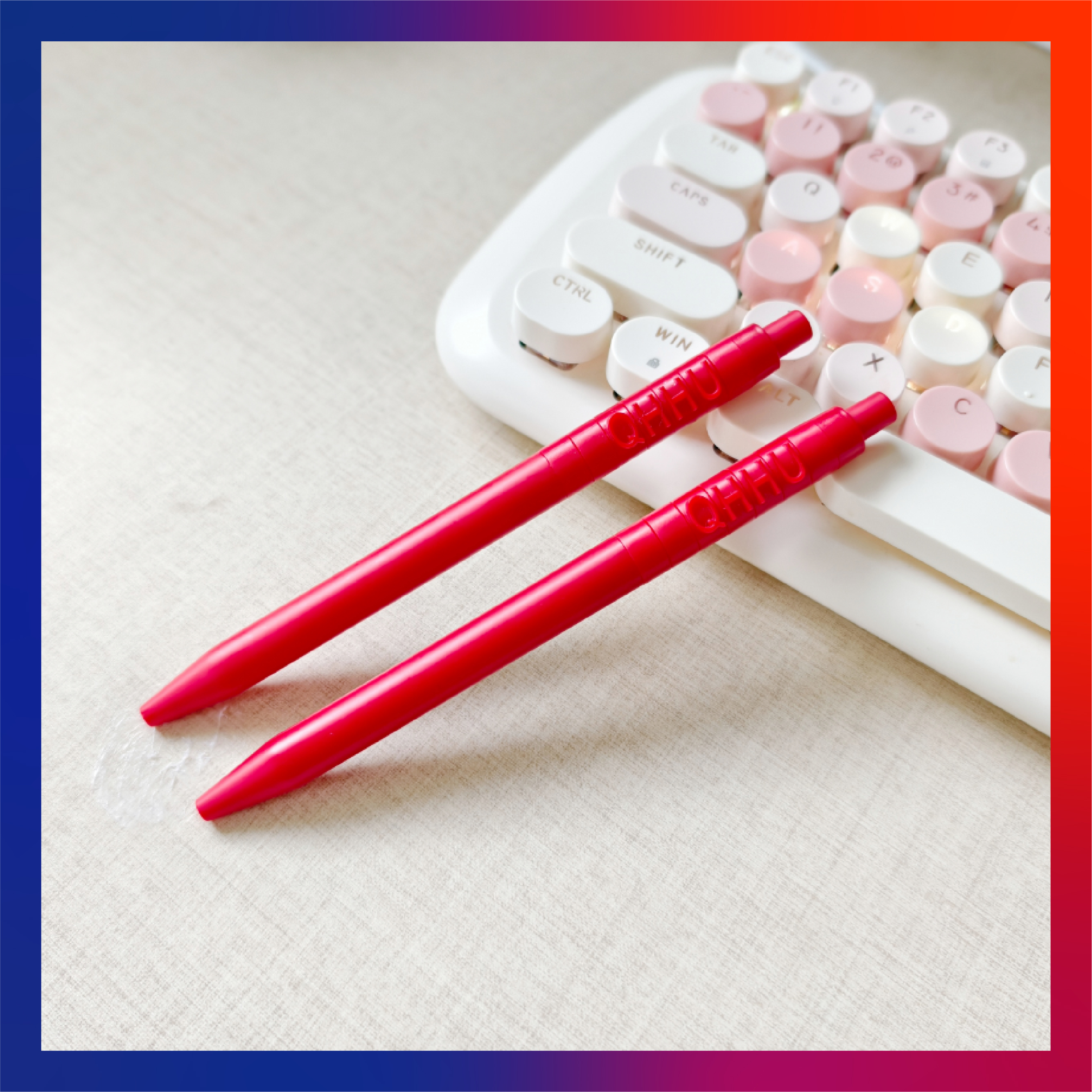 青岛黄海学院文创纪念品——QHHU签字笔(红)